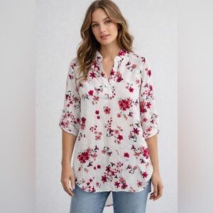 Herschel Supply Company Pink and White Floral Blouse